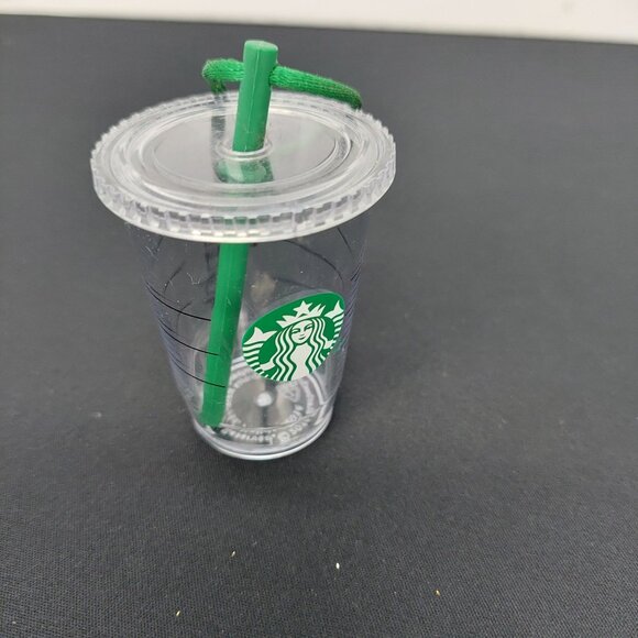 Starbucks Miniature Holiday 2014 Plastic Tumbler Green Straw Christmas Ornament - Picture 1 of 4